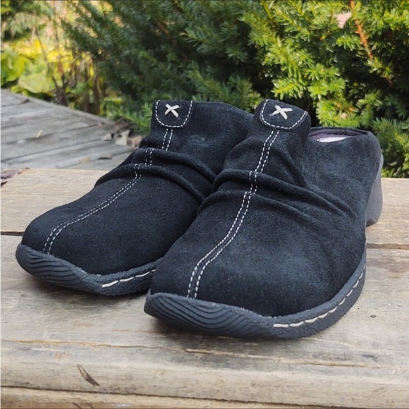 Bass Rachel Black Leather Suede Mules NWOT! Size 7 - Picture 3 of 8